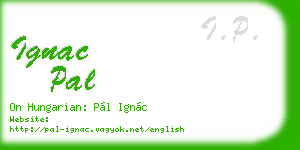ignac pal business card